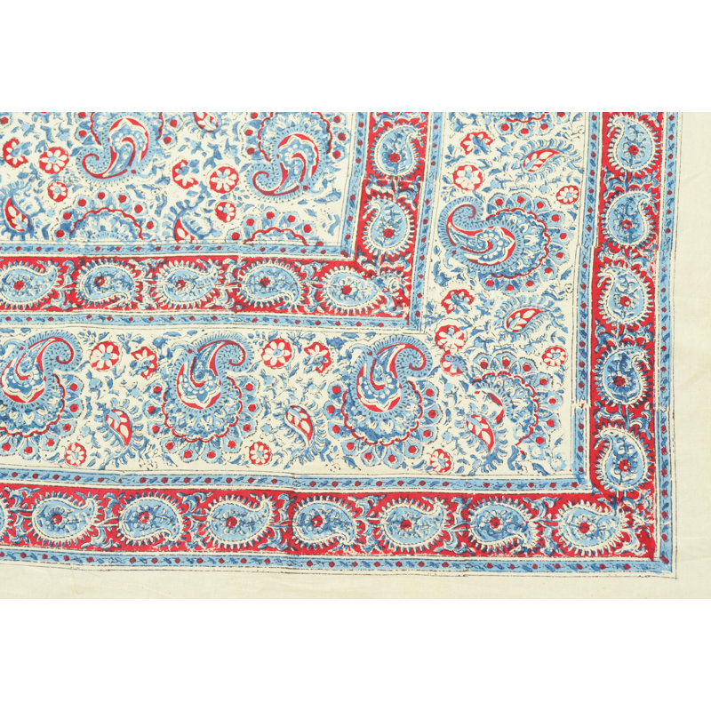 Mria Rectangle Paisley Cotton Tablecloth, 108" x 90"