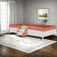 Lits intelligents à DEL, lit à plancher simple en panneau de fibres à densité moyenne Corduroy, chambre à coucher moderne