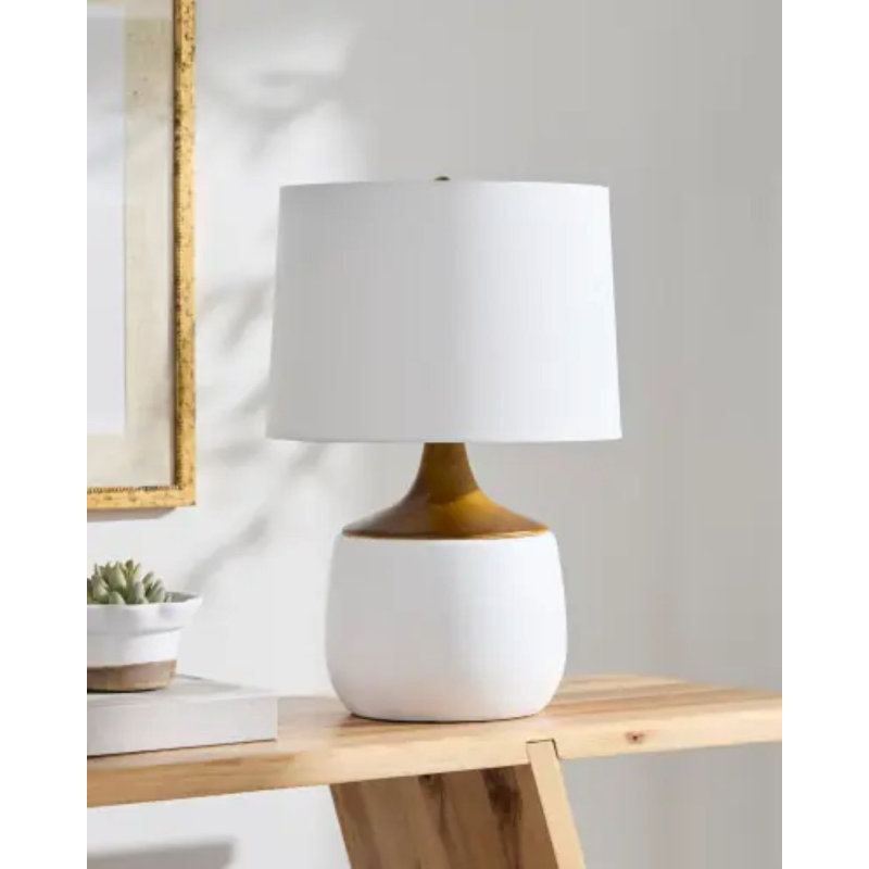 Downing Table Lamp, Cream, White