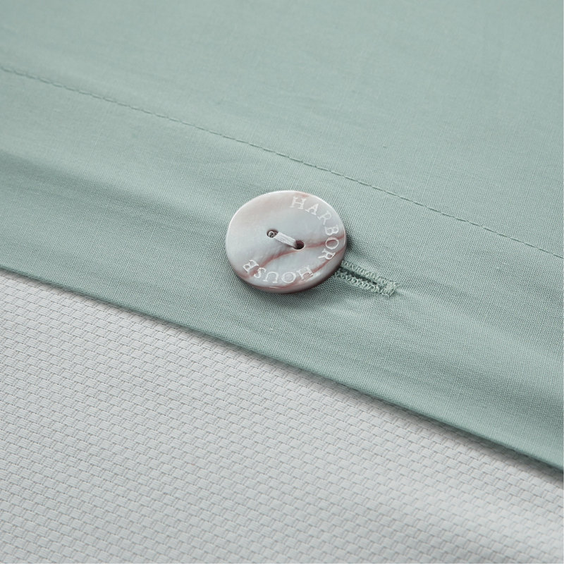 Housse de couette très grand / très grand - 100% coton avec bordure découpée et broderie corail