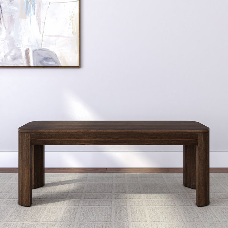 Banc en bois massif Carrielynn, Noyer