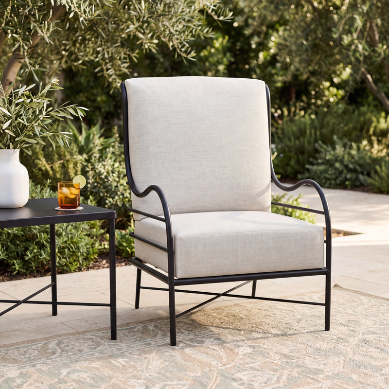 Carmel Aluminum Lounge - Slate Grey, Rollo Chambray, No Welt