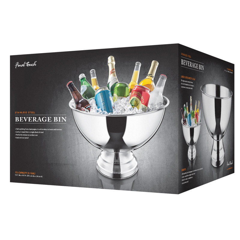 Final Touch Stainless Steel Beverage Bin