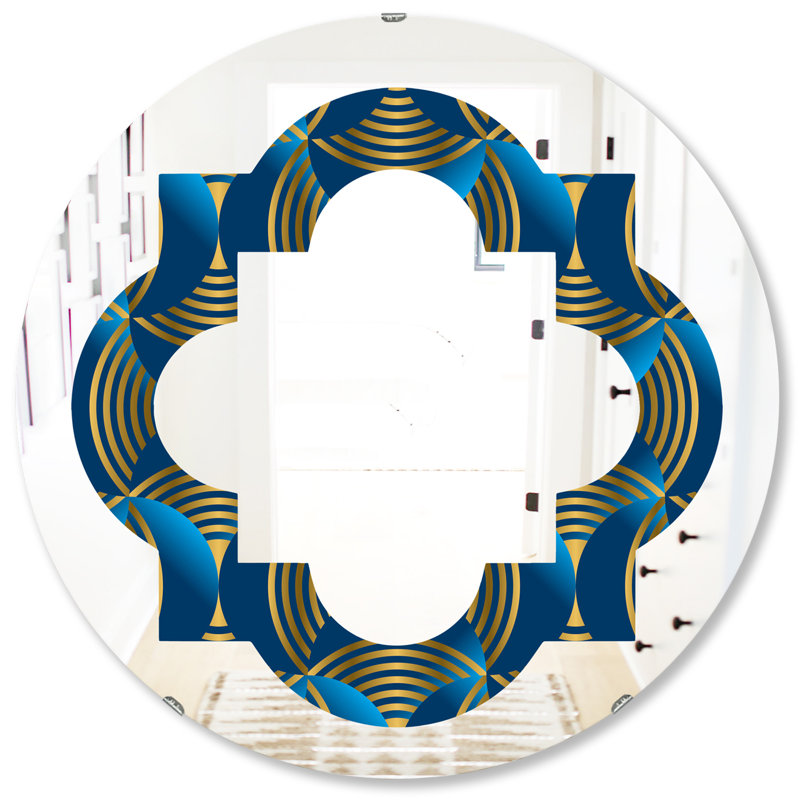 Miroir mural abstrait sans vagues, H 31,5 po x l po