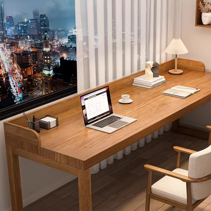 Bureau d'écriture rectangulaire en bois massif noyer, H 29,53 po x l 62,99 po x P 23,62 po