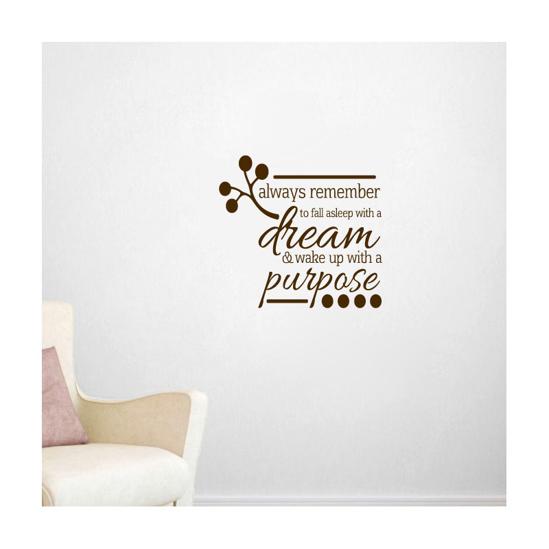 Adhésif décoratif «Wake Up With a Purpose», Brun