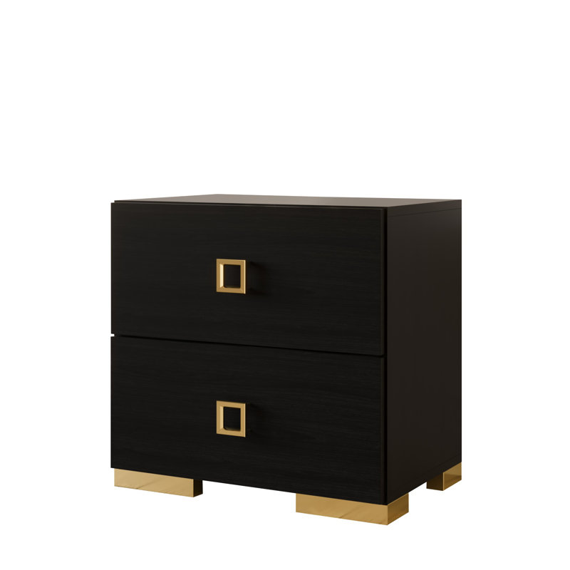 Titian Manufactured Wood Nightstand, 2, Black