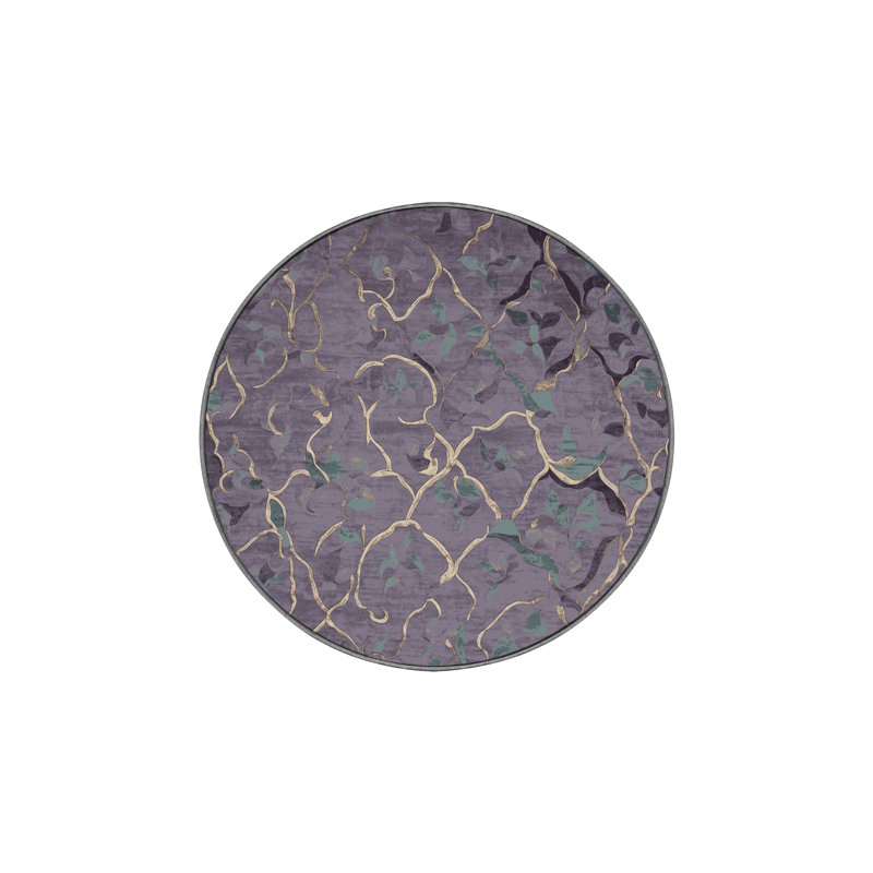 Tapis rose lavable à la machine, Rond 4 pi