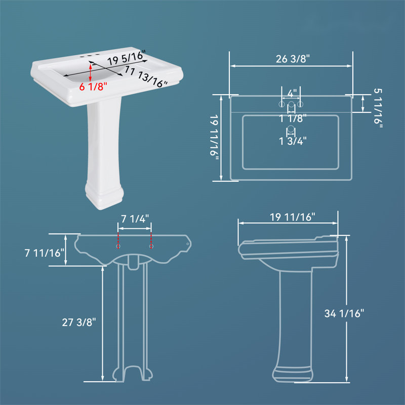 Lavabo de salle de bain 34 po