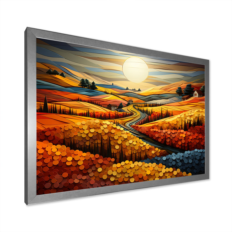 «Countryside Fusion Unveilé II», reproduction sur toile, Cadre simple argenté, H 16 po x l 32 po x P 1 po