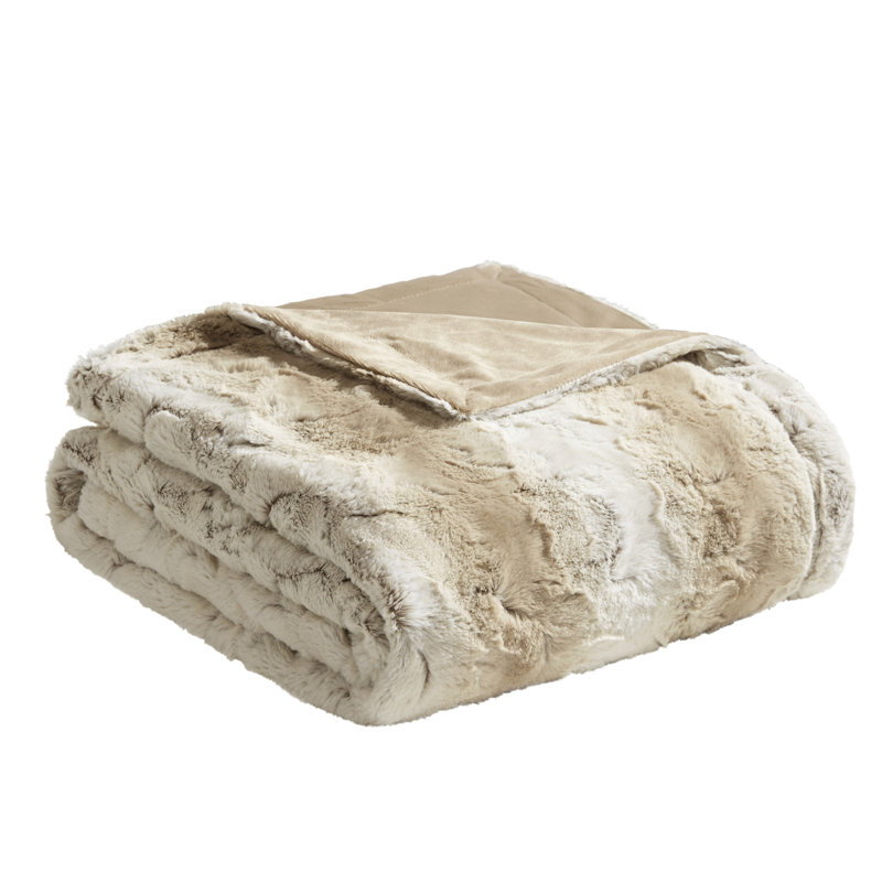 Chocolate Faux Fur Reversible Oversized Throw Blanket