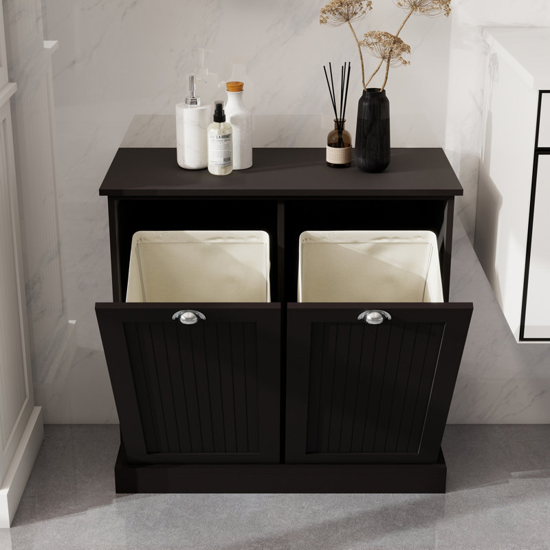 Armoire de trieur de linge inclinable à deux compartiments