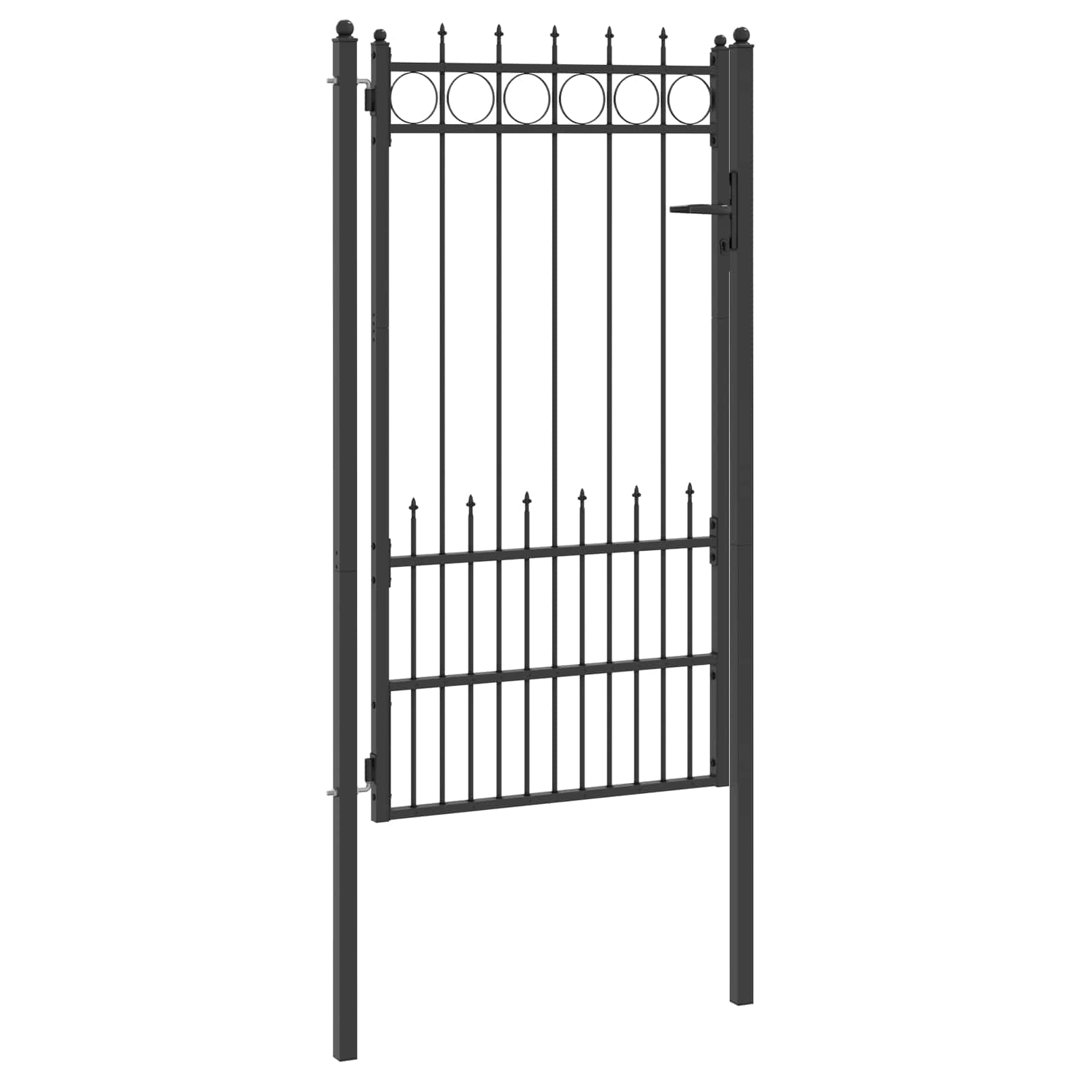 Vidaxl Fence Gate HORST Black Metal Modern Outdoor Security Garden Solution