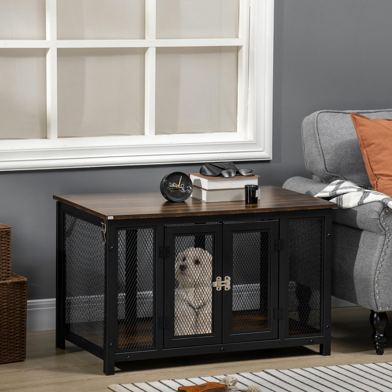 Niche pour animaux de compagnie pour petits chiens - brun, intérieur spacieux, facile à nettoyer, abri pour chien à toit rabattable, nettoyage facile