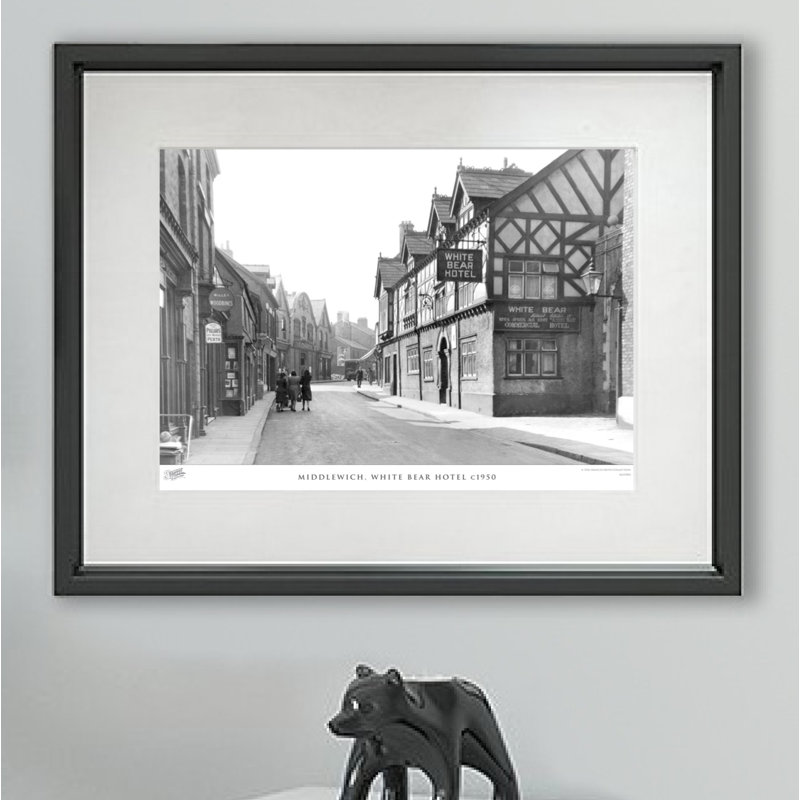 Middlewich, White Bear Hotel C1950 - Single Picture Frame Print, 60cm H x 80cm W x 2.3cm D