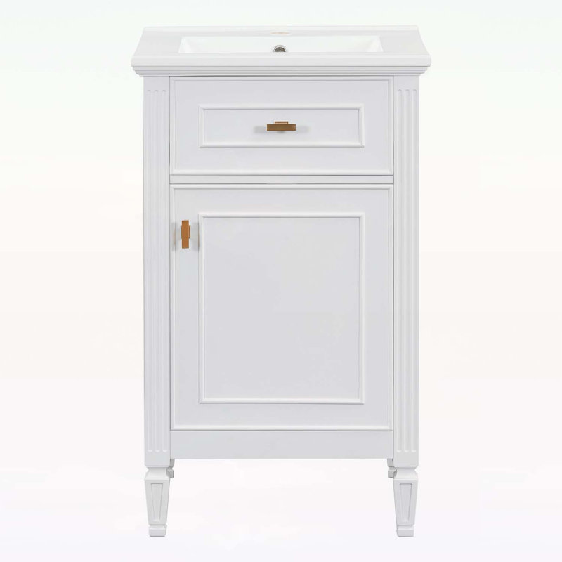 Meuble-lavabo charmant pour petite salle de bain, Blanc