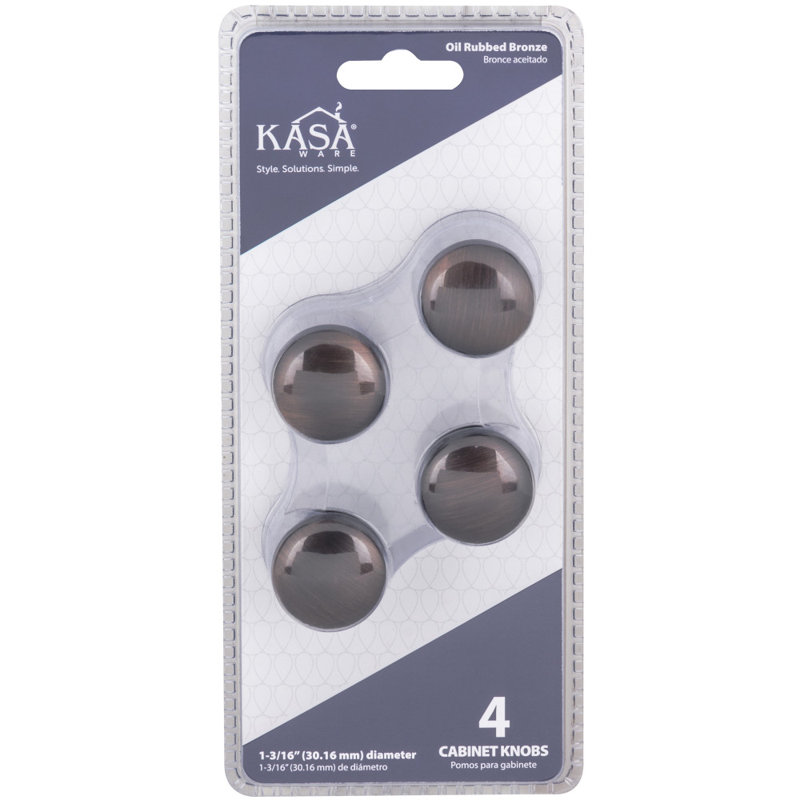 1 3/16" Diameter Mushroom Knob Multipack, Brushed Oil Rubbed Bronze