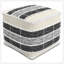 Pouf carré orge - blanc / beige / noir
