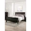 Meuble de lit simple noir avec lit simple Louis Phillipe