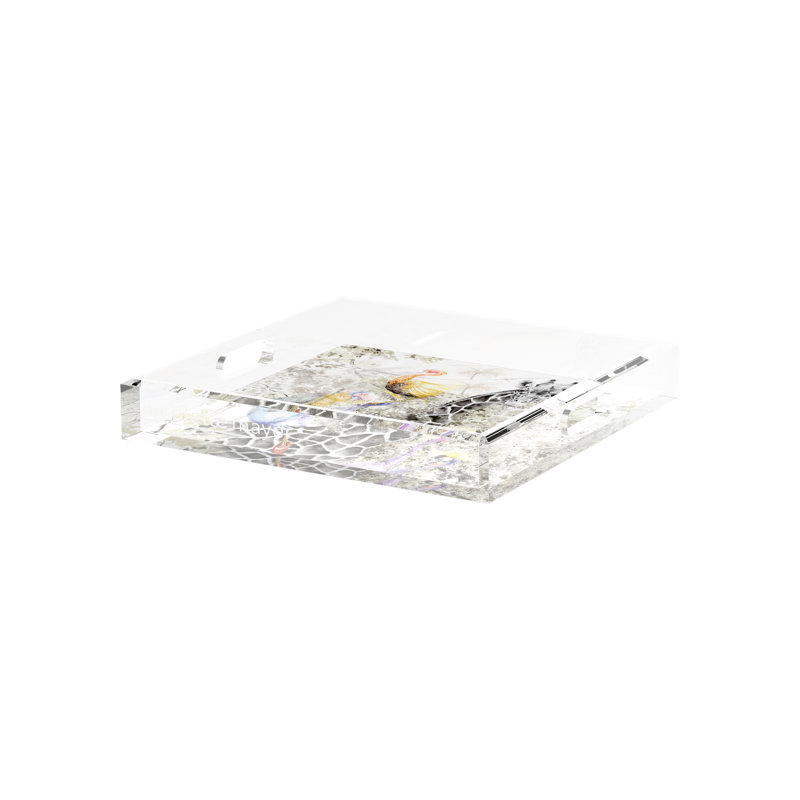 Arcadia Giraffe Acrylic Square Decorative Tray, 12"W x 12"D x 2"H