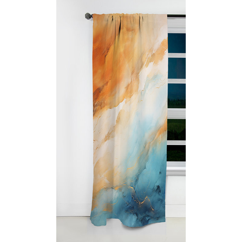 Waithe - Rideau occultant abstrait tacheté - 1 panneaux, L 52 po x L 108 po
