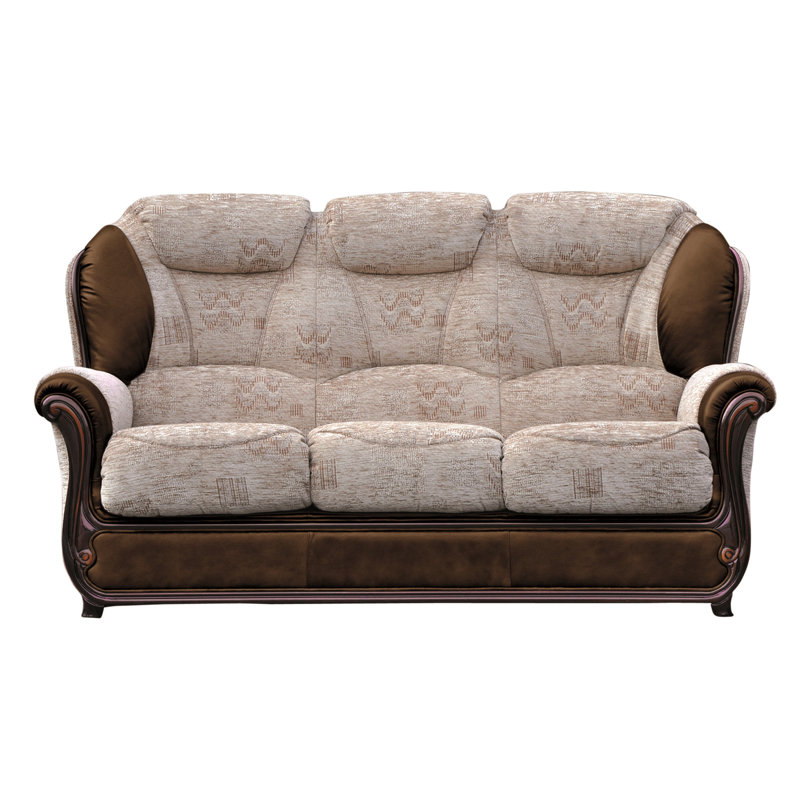 Kissell 3 Seater Faux Leather Sofa, Tabak, Cocoa