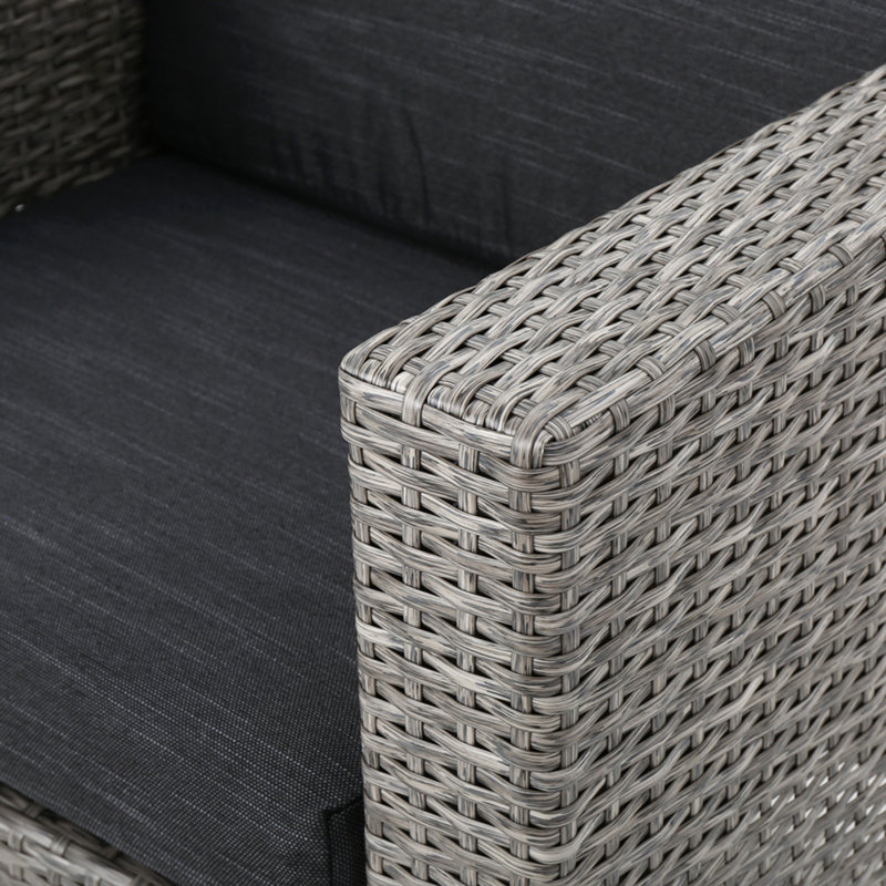 Puerta 4Pc Set, Black Cushion/Grey Frame