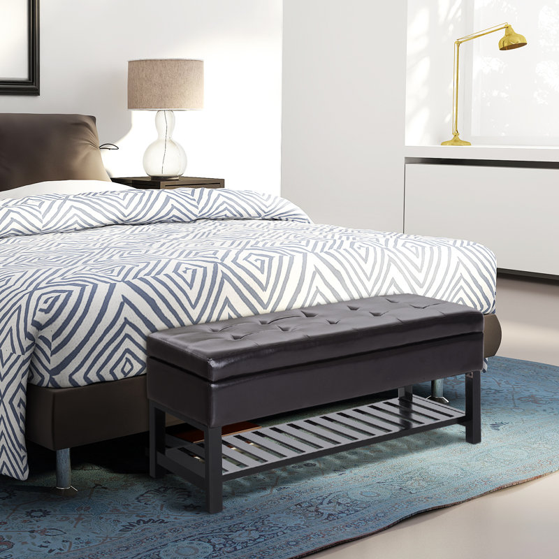 Banc de rangement pour chaussures Vanwagoner, Brun