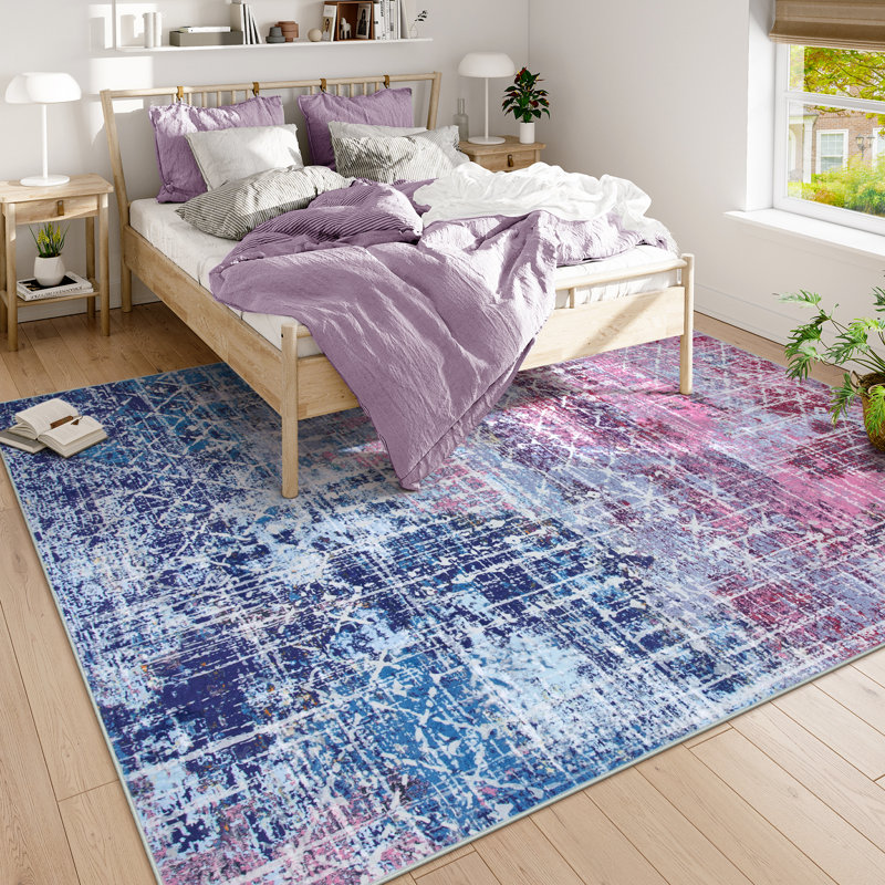 Abstract Tribal Washable Area Rug – Modern Non-Slip Carpet for Living Room, Bedroom & Entryway – Soft & Stain-Resistant Floor Mat