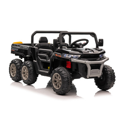 24V Red Kids Ride-On Dump Truck with Remote Control, Working Dump Bed & Bluetooth Music