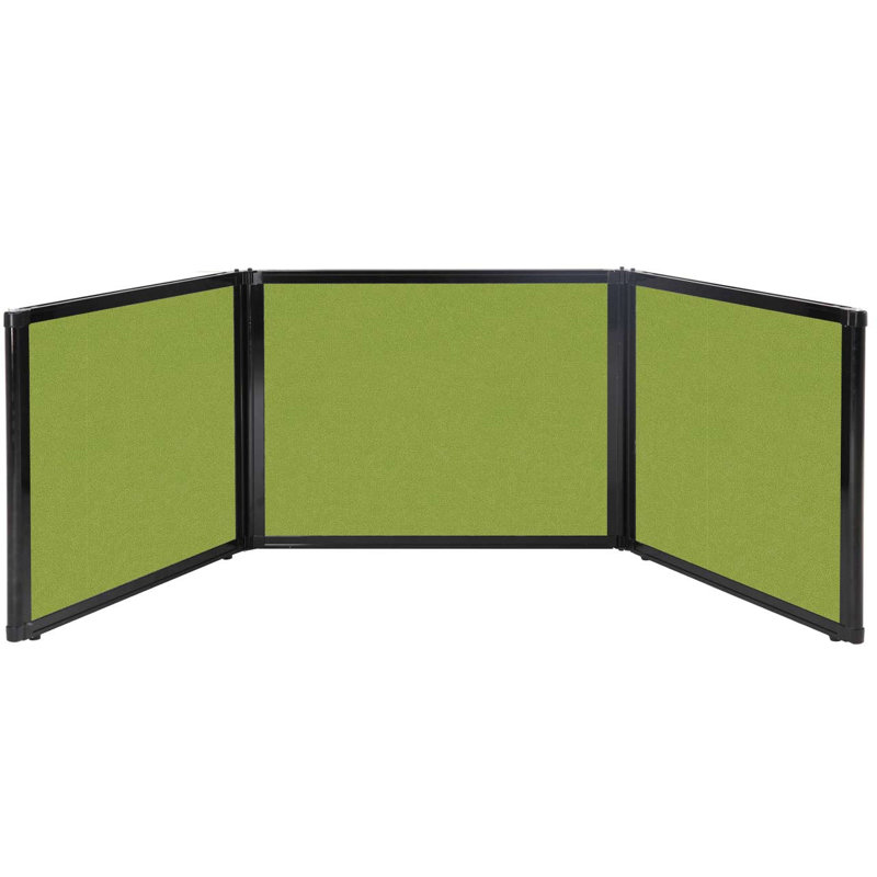 Rectangle 1 Person Partition Desk, Green, 24" H x 99" W x 3" D