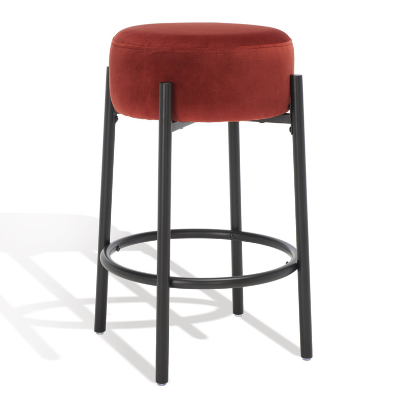 Tabouret Colombe, Velours rouille, Tabouret de comptoir (siège d'une hauteur de 26,3