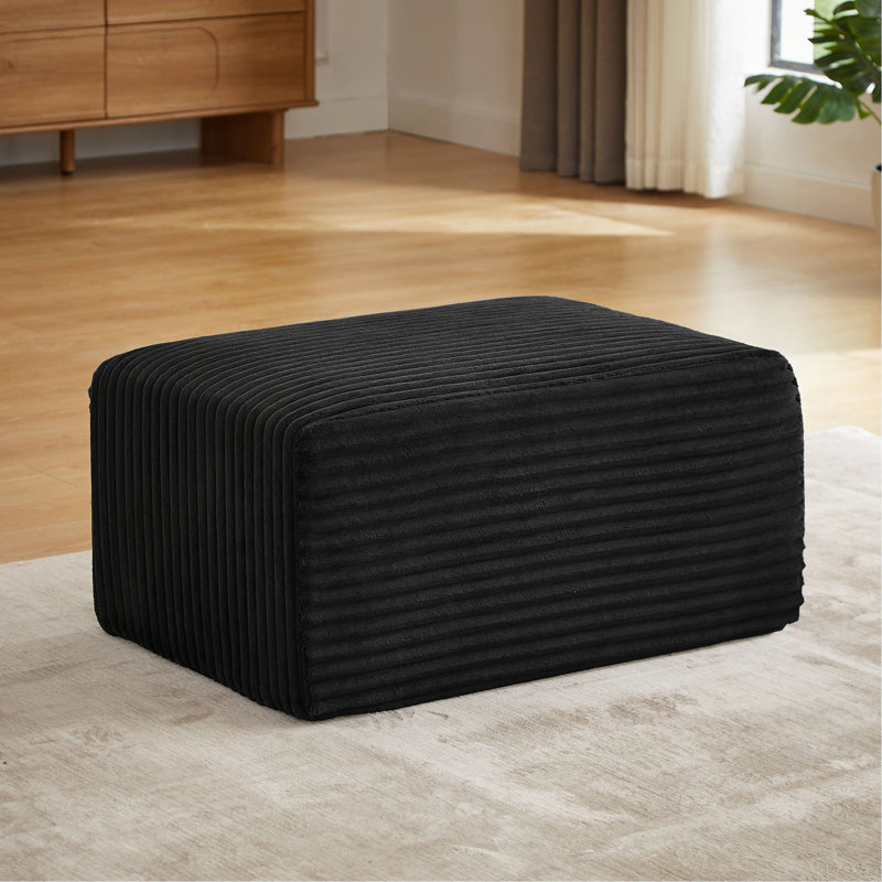 Canapé modulaire en L avec repose-pieds, Noir