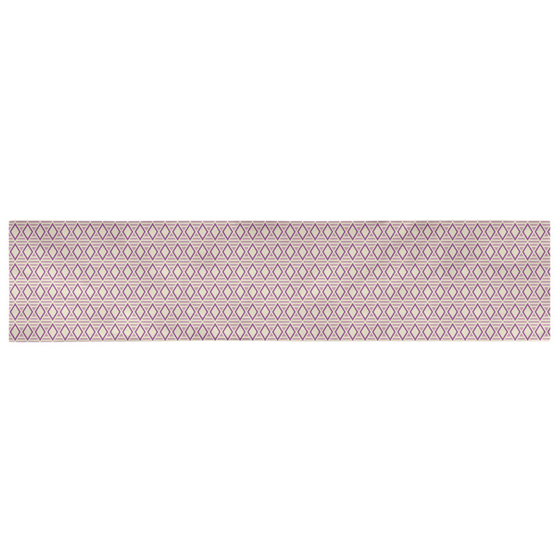 Chemin de table à carreaux géométriques Avicia, 73,5 po x 17,5 po, Polyester, Mauve