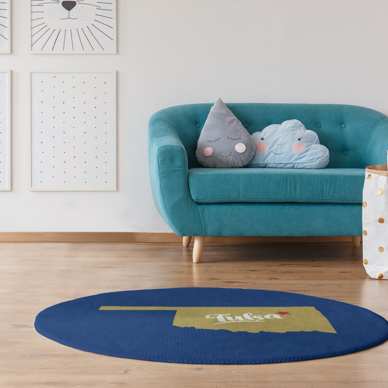 Chenille Indoor Rug, Round 5'