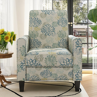 Fauteuil inclinable rembourré 27,5 po avec pieds en hêtre massif pour le salon et la chambre à coucher
