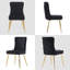 Chaise de salle à manger capitonnée, chaise d'appoint rembourrée avec pieds dorés-88569649