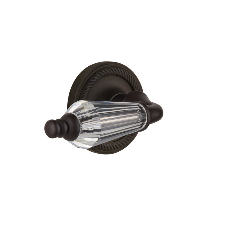 Rope Rosette Privacy (Bed & Bath) with Parlour Lever, Oil-Rubbed Bronze, 2.375"