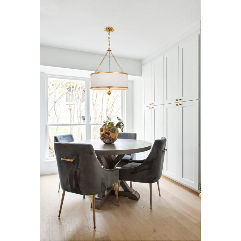 Paloma Dimmable Drum Chandelier, Gold, 31" H x 24" W