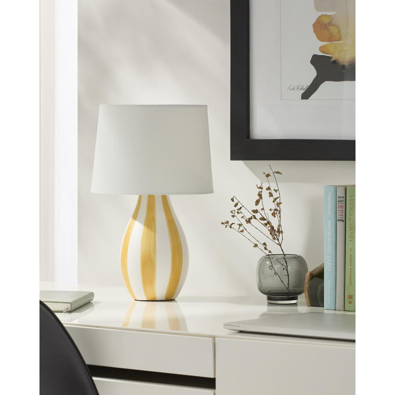 Owes Table Lamp, Yellow/White