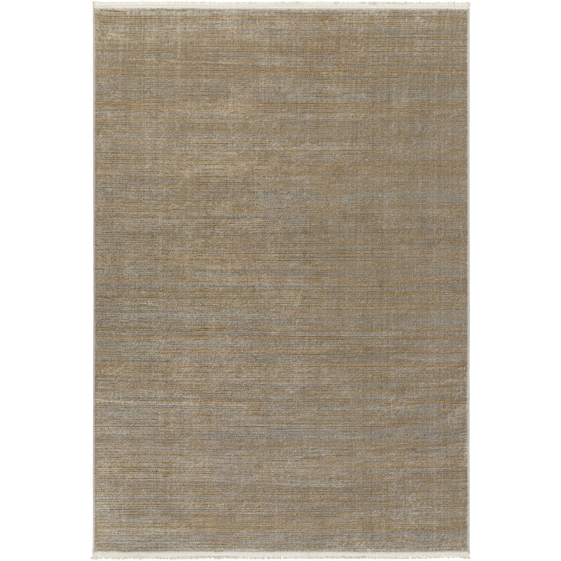 Tapis rectangulaire en polyester tissé à la machine à motif abstrait brun / orange / bleu Avrianna