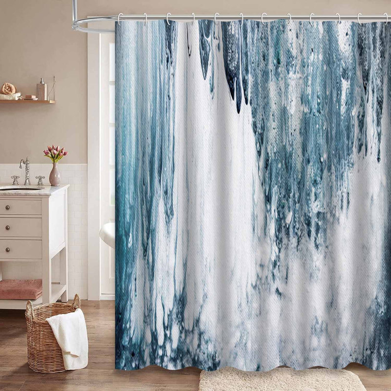 Rideau de douche abstrait avec 12 crochets, L 72 po x l 72 po