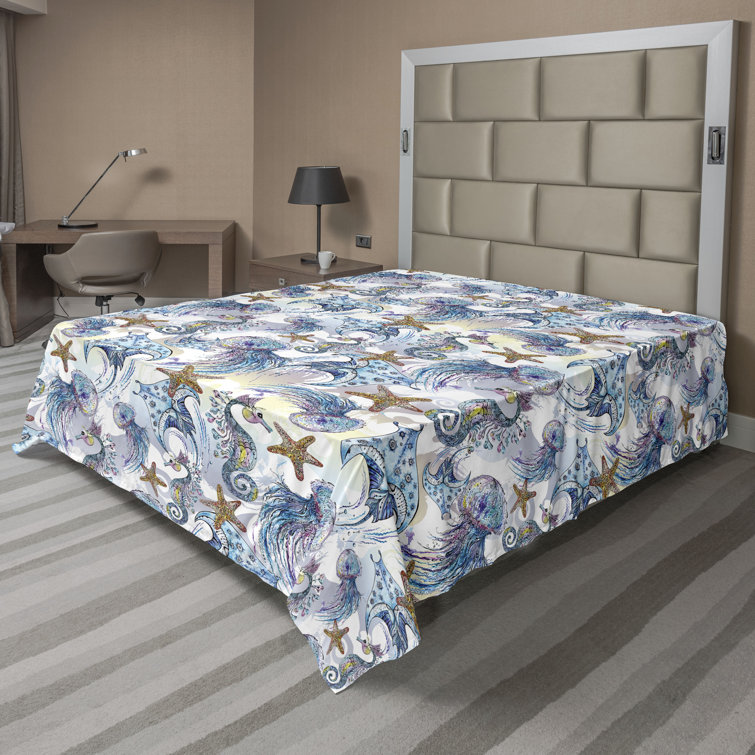 Ambesonne, drap plat floral pivoines, art botanique printanier