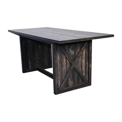 Gray Rectangular 71.12" Rustic Dining Table, Seats 8, X - Shaped Legs, Suitable For And Relaxing Antique Table 71.12", Solid Adaptable To Different Spaces