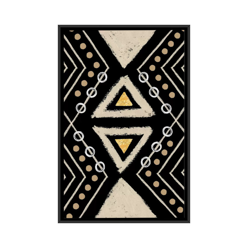 « motif i », impression sur toile, H 26 po x l 18 po x P 1,5 po, Toile avec cadre noir, Pas de tapis