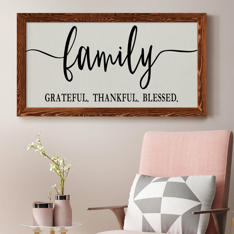«Family Grateful», art textuel sur toile, Érable