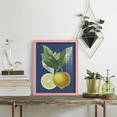 Xeden French Lemon On Navy II, reproduction d'art encadrée