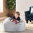 Gray Bean Bag With Zippers - Removable Cover For Easy Cleaning 34" X 25 Grey Sophisticated And Cozy 33.21" W 25.14" H D