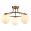3- Lights 20.08'' Modern Black/Brass Iron Glass Cover Globe Semi Flush Mount Lighting For Bathroom/Hallway/Entryway-619160585