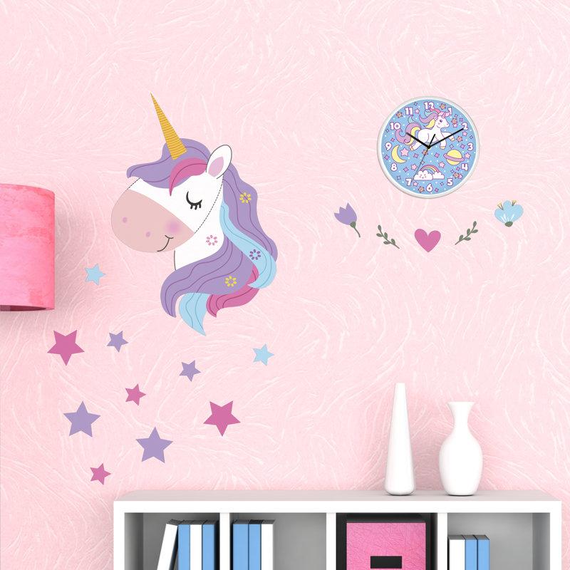 Luhrmann Magical Unicorn Kids Wall Clock - 25cm
